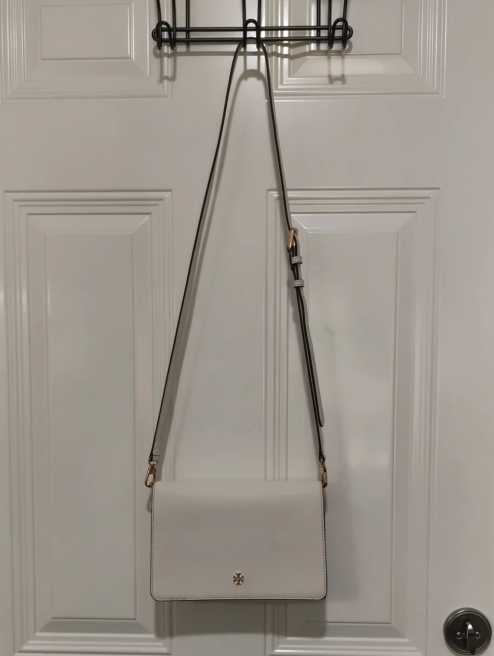 Tory Burch Cream Crossbody Bag with Gold Logo